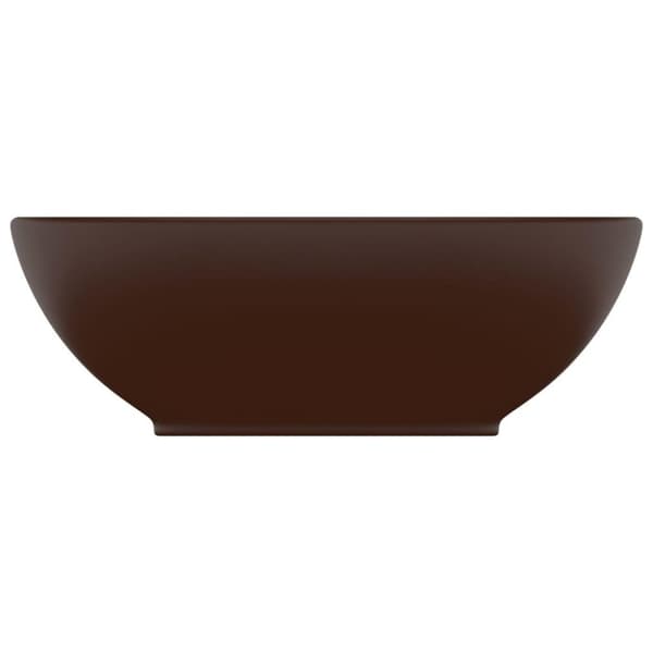 vidaXL luksuriøs håndvask 40x33 cm keramisk oval mat mørkebrun