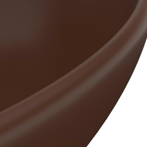 vidaXL luksuriøs håndvask 40x33 cm keramisk oval mat mørkebrun