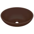 Miniatyrbillede 1 af 8: vidaXL luksuriøs håndvask 40x33 cm keramisk oval mat mørkebrun