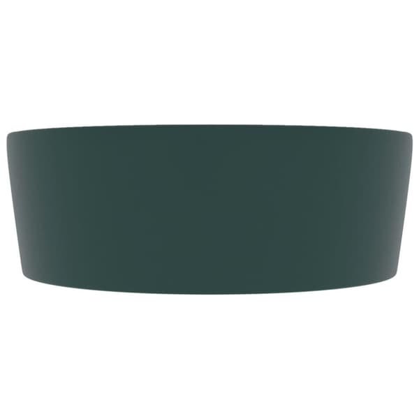 vidaXL luksuriøs håndvask med overløb 36x13 cm keramik mat mørkegrøn