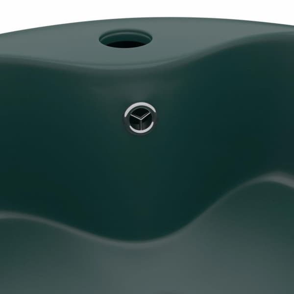vidaXL luksuriøs håndvask med overløb 36x13 cm keramik mat mørkegrøn