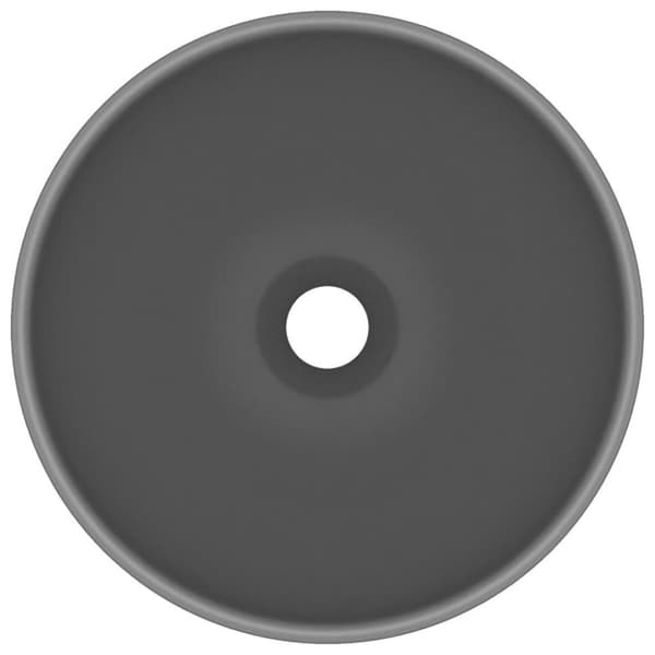 vidaXL luksuriøs håndvask 32,5x14 cm rund keramisk mat mørkegrå