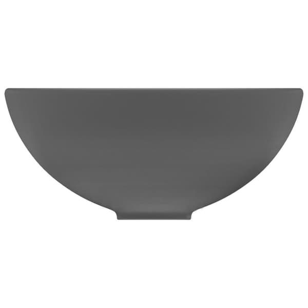 vidaXL luksuriøs håndvask 32,5x14 cm rund keramisk mat mørkegrå