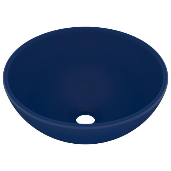 vidaXL Luksuriøs servant rund matt mørkeblå 32,5x14 cm keramisk