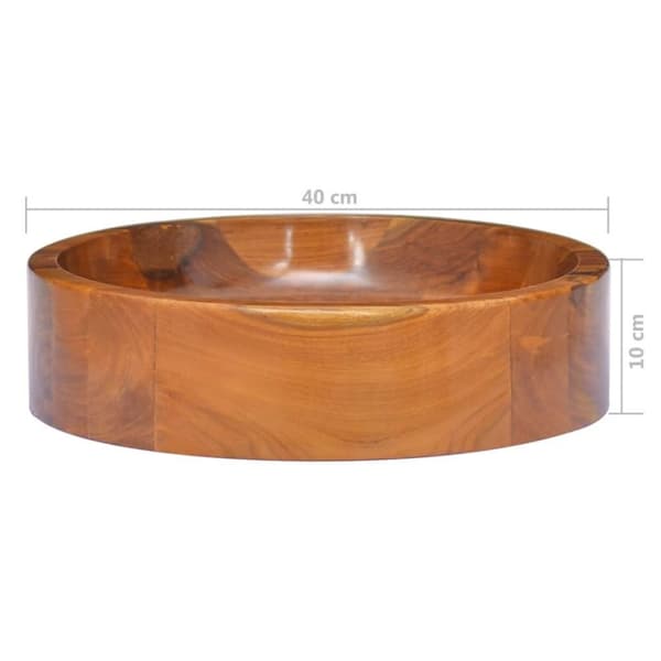 vidaXL Vask heltre teak Φ40x10 cm