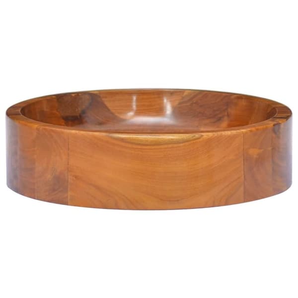 vidaXL Vask heltre teak Φ40x10 cm