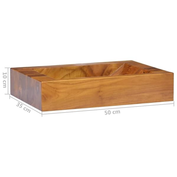 vidaXL håndvask 50x35x10 cm massivt teaktræ