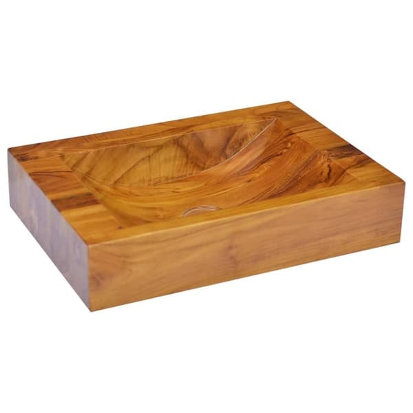 vidaXL Vask heltre teak 50x35x10 cm