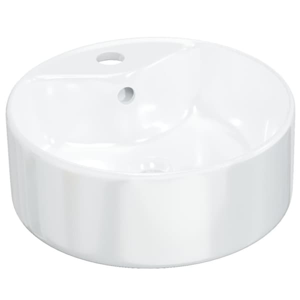 vidaXL Handfat vit 40x14,5 cm keramik rund