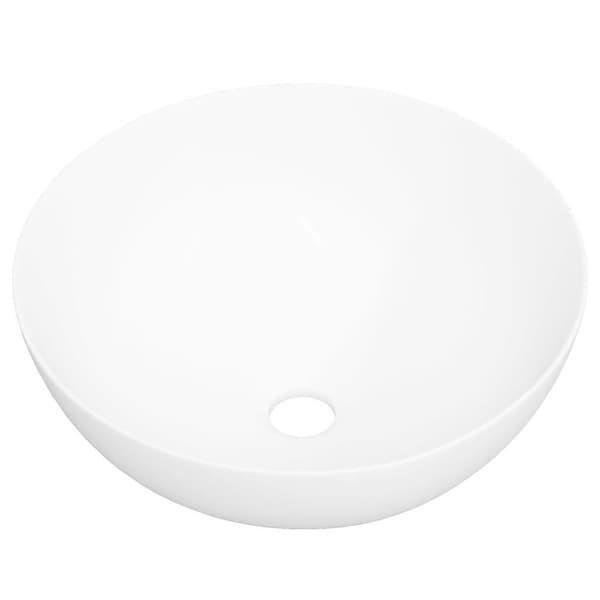 vidaXL Handfat vit 36x15 cm keramik rund