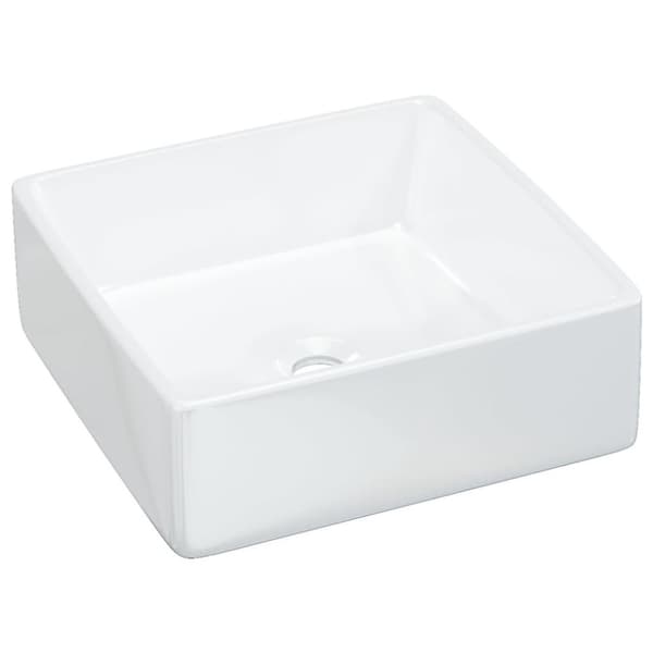 vidaXL håndvask 37x37x13 cm keramik firkantet hvid
