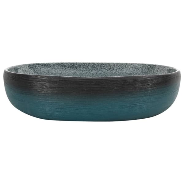 vidaXL Benkeservant turkis oval 59x40x14 cm keramikk