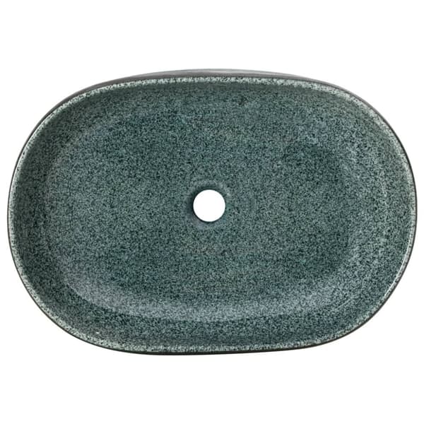 vidaXL Benkeservant turkis oval 59x40x14 cm keramikk