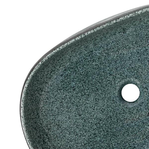 vidaXL Benkeservant turkis oval 59x40x14 cm keramikk
