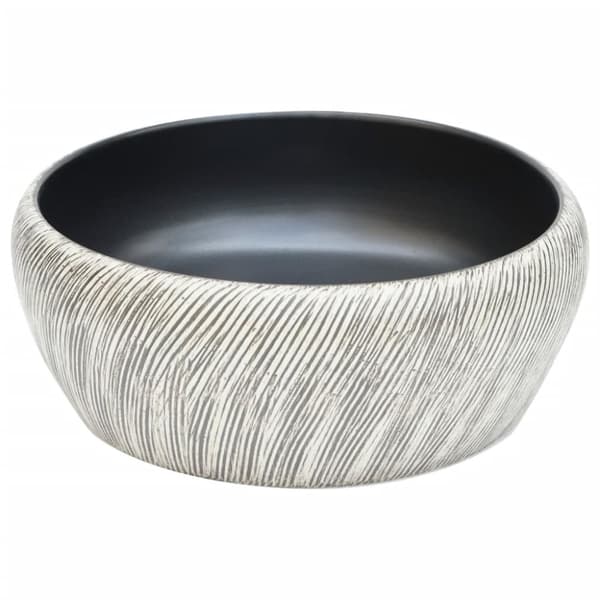 vidaXL Benkeservant svart og grå rund Φ41x14 cm keramikk