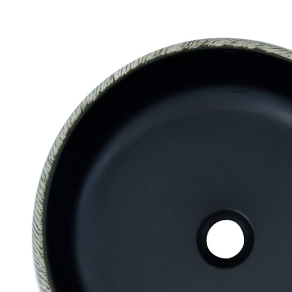 vidaXL Benkeservant svart og grå rund Φ41x14 cm keramikk