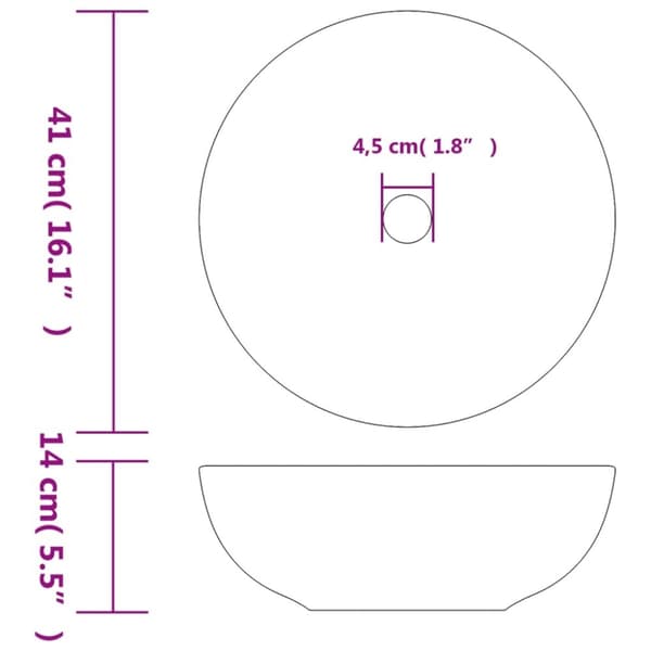 vidaXL Benkeservant flerfarget rund Φ41x14 cm keramikk