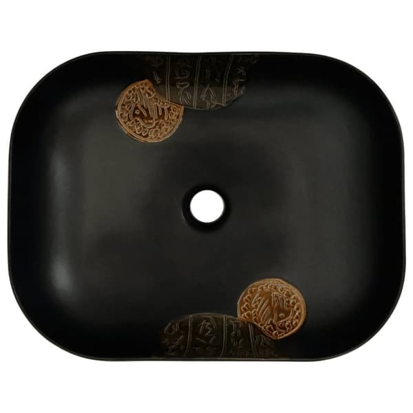 vidaXL Benkeservant svart rektangulær 48x37,5x13,5 cm keramikk
