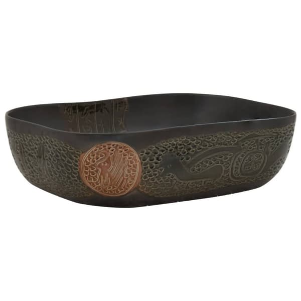 vidaXL Benkeservant svart rektangulær 48x37,5x13,5 cm keramikk