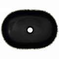 Miniatyrbilde 6 av 8: vidaXL Benkeservant svart og blå oval 47x33x13 cm keramikk