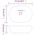 Miniatyrbilde 8 av 8: vidaXL Benkeservant svart og blå oval 47x33x13 cm keramikk