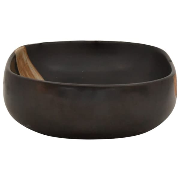 vidaXL Handfat svart oval 59x40x14 cm keramik