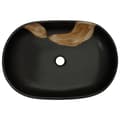 Miniatyrbild 6 av 8: vidaXL Handfat svart oval 59x40x14 cm keramik