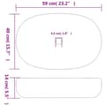 Miniatyrbild 8 av 8: vidaXL Handfat svart oval 59x40x14 cm keramik