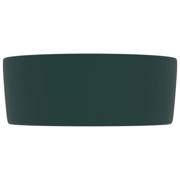 luksuriøs håndvask 40x15 cm rund keramik mat mørkegrøn