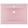 Miniatyrbillede 3 af 6: luksuriøs håndvask med vandhanehul 60x46 cm keramisk mat pink