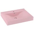 Miniatyrbillede 2 af 6: luksuriøs håndvask med vandhanehul 60x46 cm keramisk mat pink