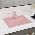 Miniatyrbillede 1 af 6: luksuriøs håndvask med vandhanehul 60x46 cm keramisk mat pink