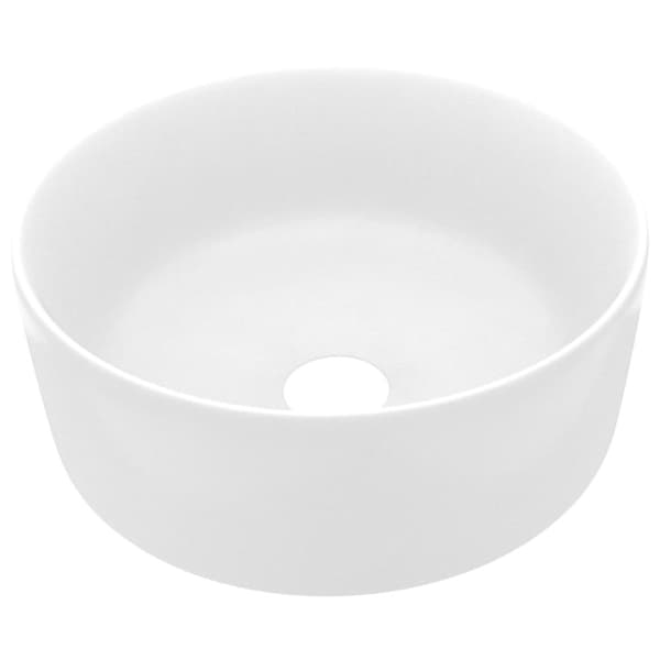 luksuriøs håndvask 40x15 cm rund keramisk mat hvid