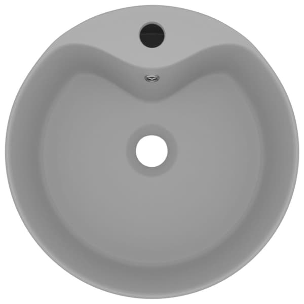 luksuriøs håndvask med overløb 36x13 cm keramik mat lysegrå