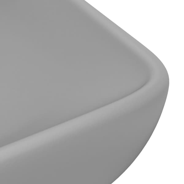 luksuriøs håndvask 71x38 cm rektangulær keramik mat lysegrå