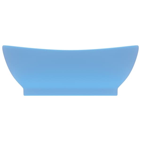 luksuriøs håndvask overløb 58,5x39 cm keramik oval mat lyseblå