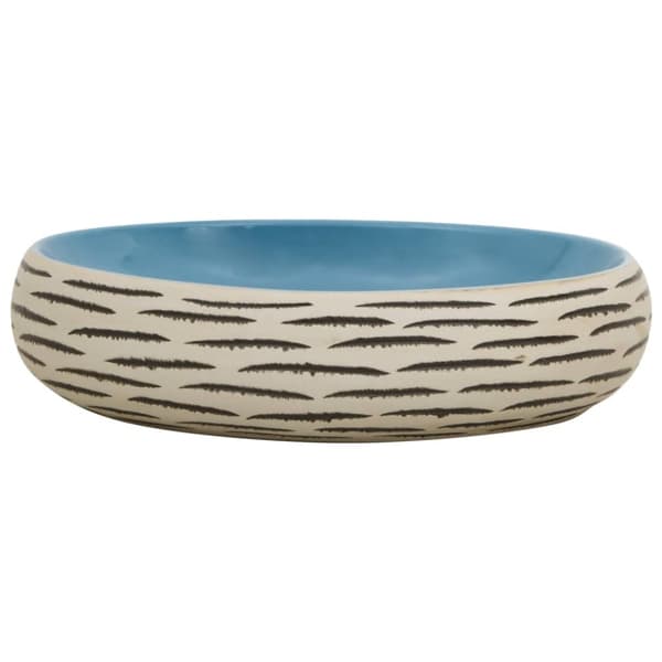 håndvask til bordplade 59x40x15 cm oval keramik flerfarvet