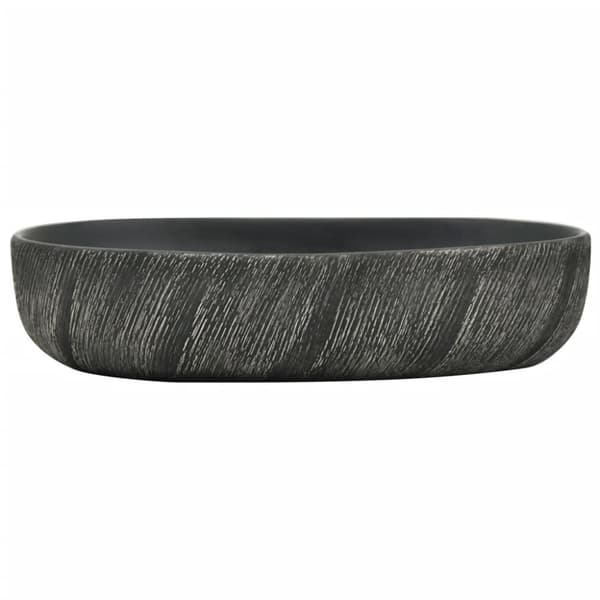 håndvask til bordplade 59x40x14 cm oval keramik sort