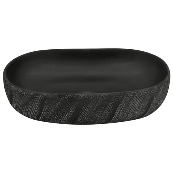 håndvask til bordplade 59x40x14 cm oval keramik sort