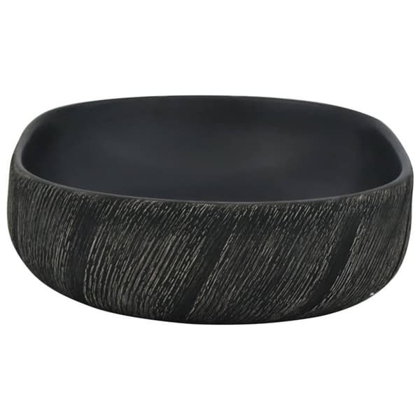 håndvask til bordplade 59x40x14 cm oval keramik sort