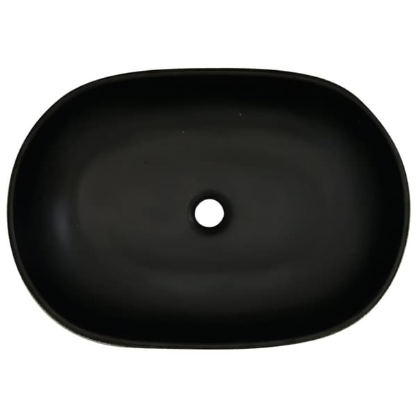 håndvask til bordplade 59x40x14 cm oval keramik sort
