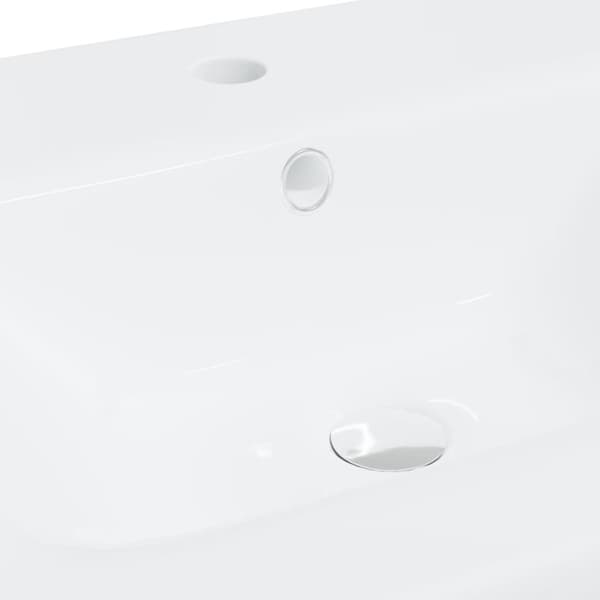 Inbyggt handfat med blandare 42x39x18 cm keramik vit