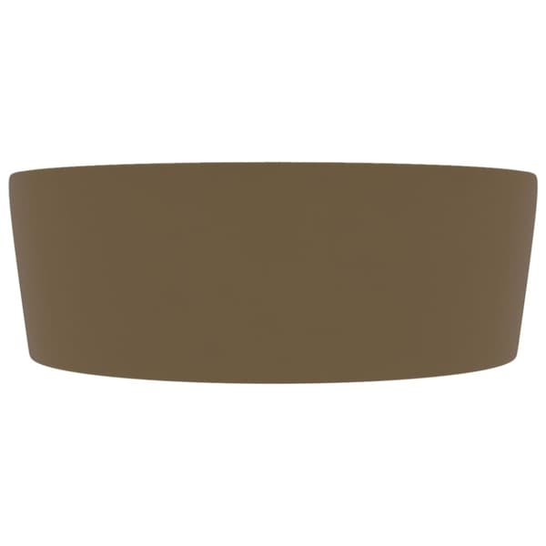 luksuriøs håndvask med overløb 36x13 cm keramik mat cremefarvet