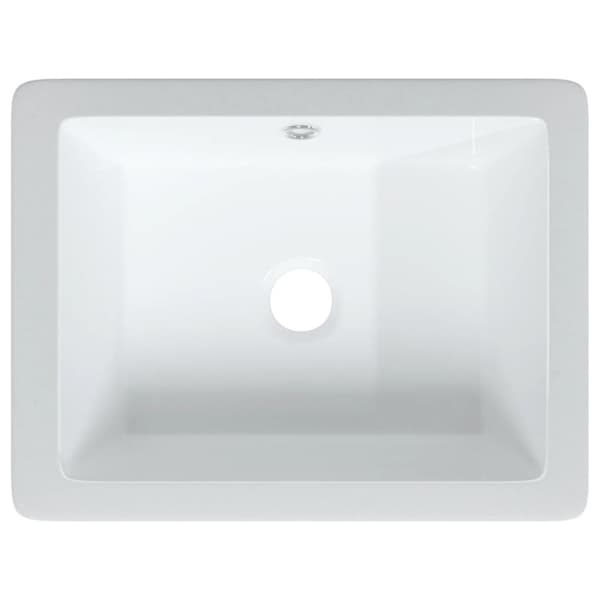 badeværelsesvask 39x30x18,5 cm rektangulær keramisk hvid