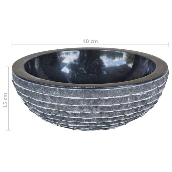håndvask marmor  40 cm sort