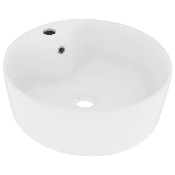 luksuriøs håndvask med overløb 36x13 cm keramik mat hvid