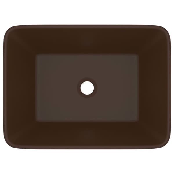 luksushåndvask 41x30x12 cm keramik mat mørkebrun