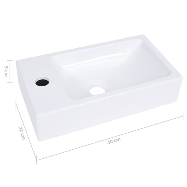 håndvask 400x220x90 mm SMC hvid