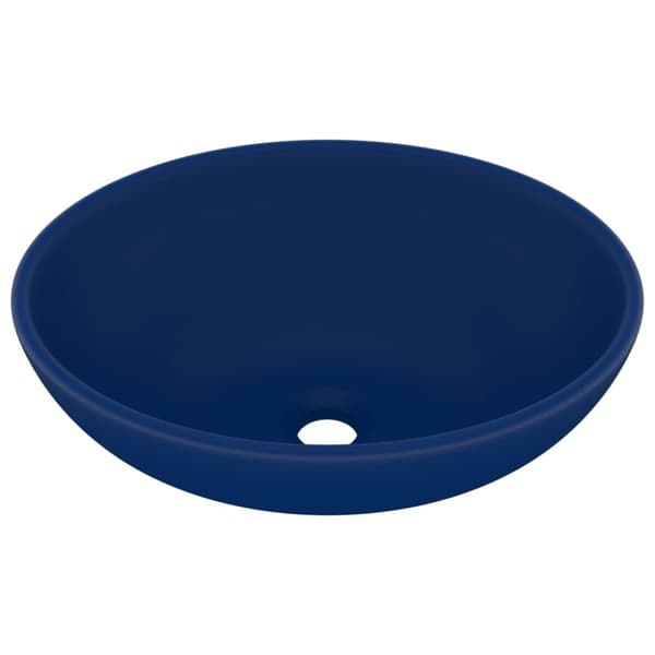 luksuriøs håndvask 40x33 cm keramisk oval mat mørkeblå