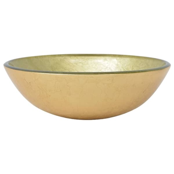 Handfat i härdat glas 42 cm guld